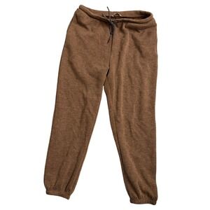 ZARA Women Brown Knit Jogger Sweatpants Drawstring Waist SZ Large